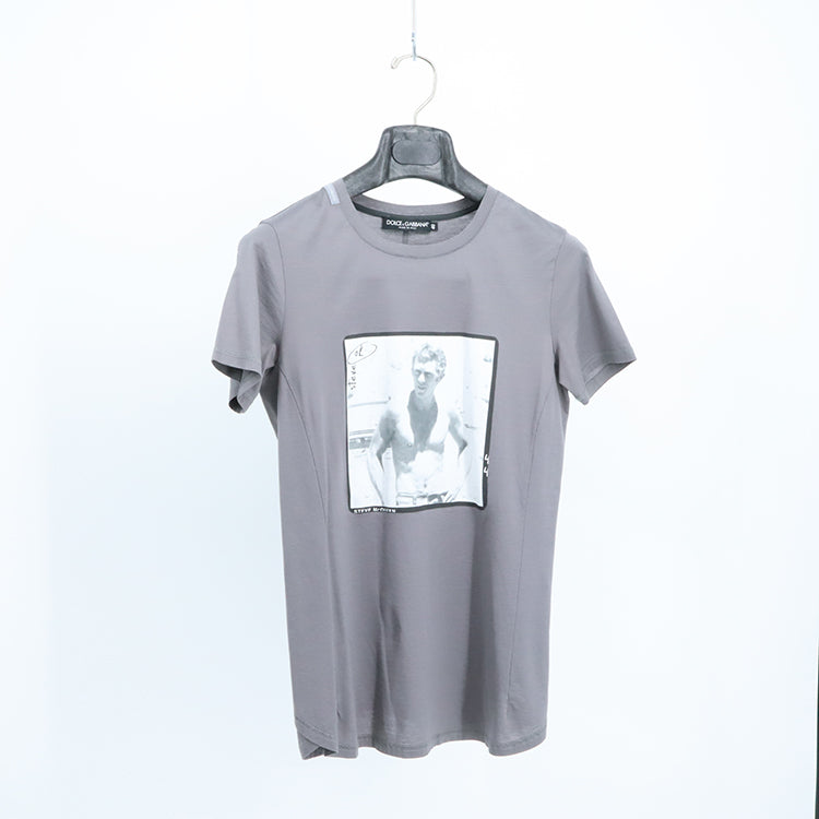 Tシャツ/カットソー(半袖/袖なし)DOLCE&GABBANA ドルチェ&ガッバーナ Tシャツ サイズ:44 近年モデル ワンポイントビジュー モンキー リンガーTシャツ G8FV4T/G7GKW リブトリム クルーネック ダーク ネイビー 紺  トップス カットソー 半袖 【メンズ】