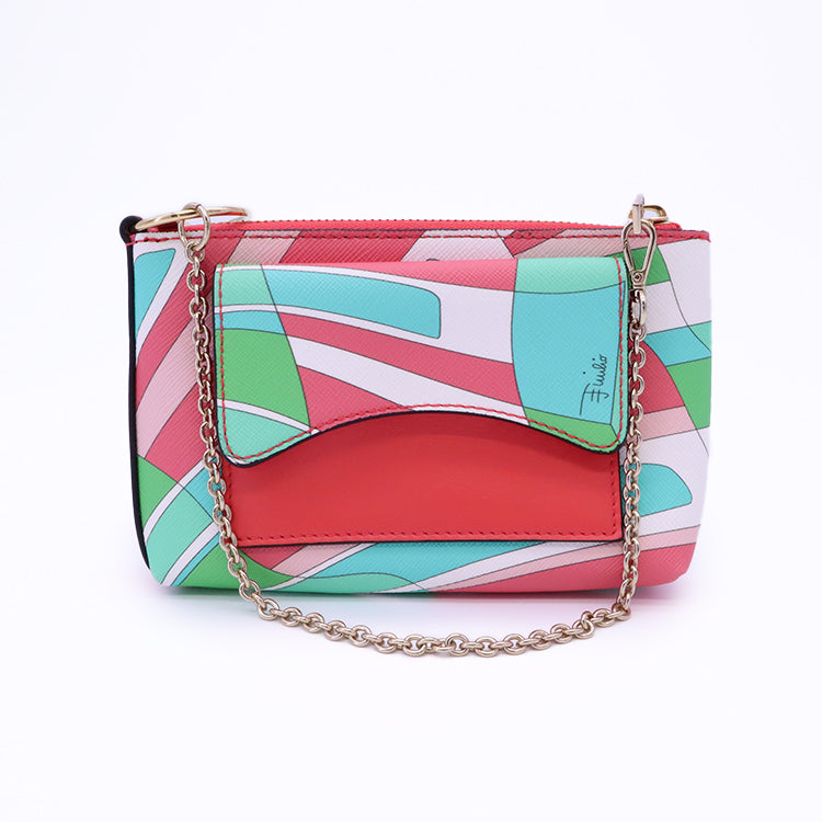 美品】Emilio Pucci（エミリオ プッチ）チェーンポシェット ピンク