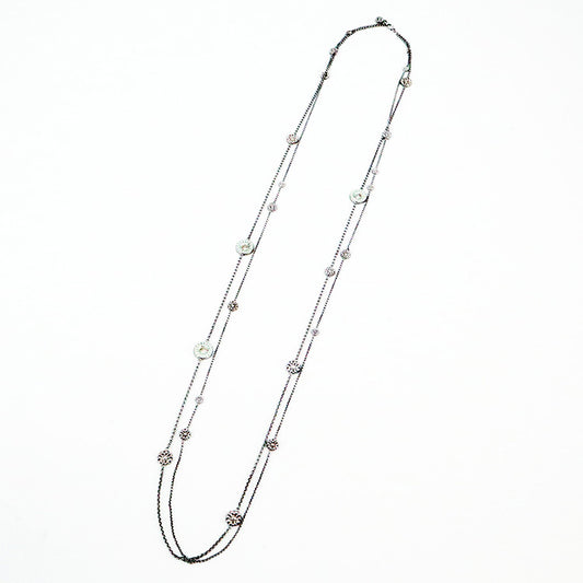 デイジーフラワー ロングネックレス2連